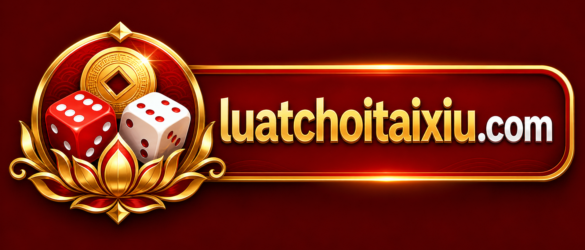 Luatchoitaixiu red gold horizontal brand banner with dice